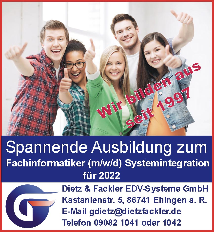 tolle und spannende Ausbildung bei Dietz & Fackler EDV-Systeme GmbH